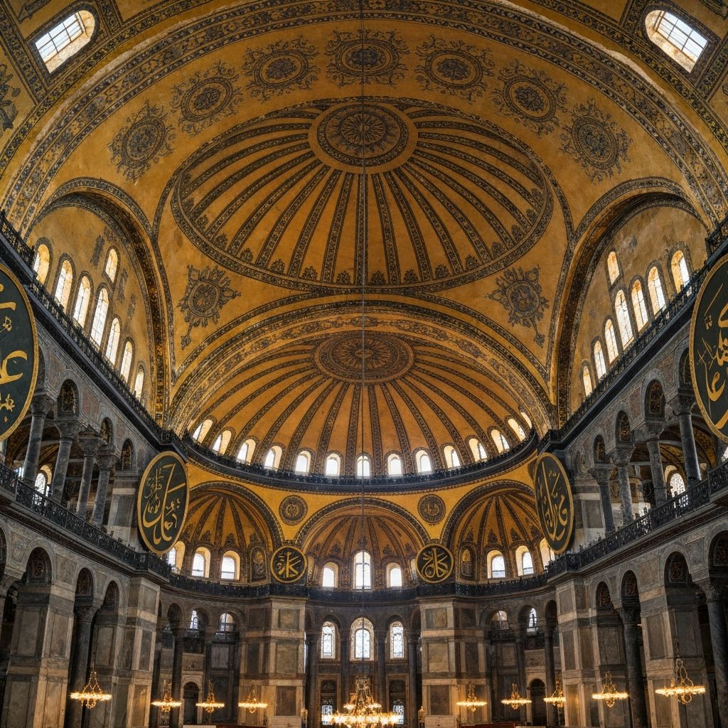 The dome of Hagia Sophia and its supporting pendentives